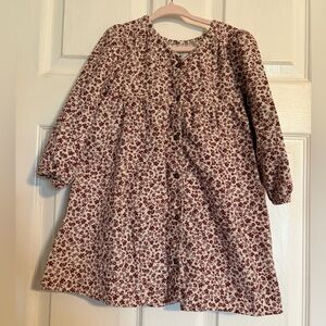 Old Navy Cream Dress with Burgundy  Floral Print